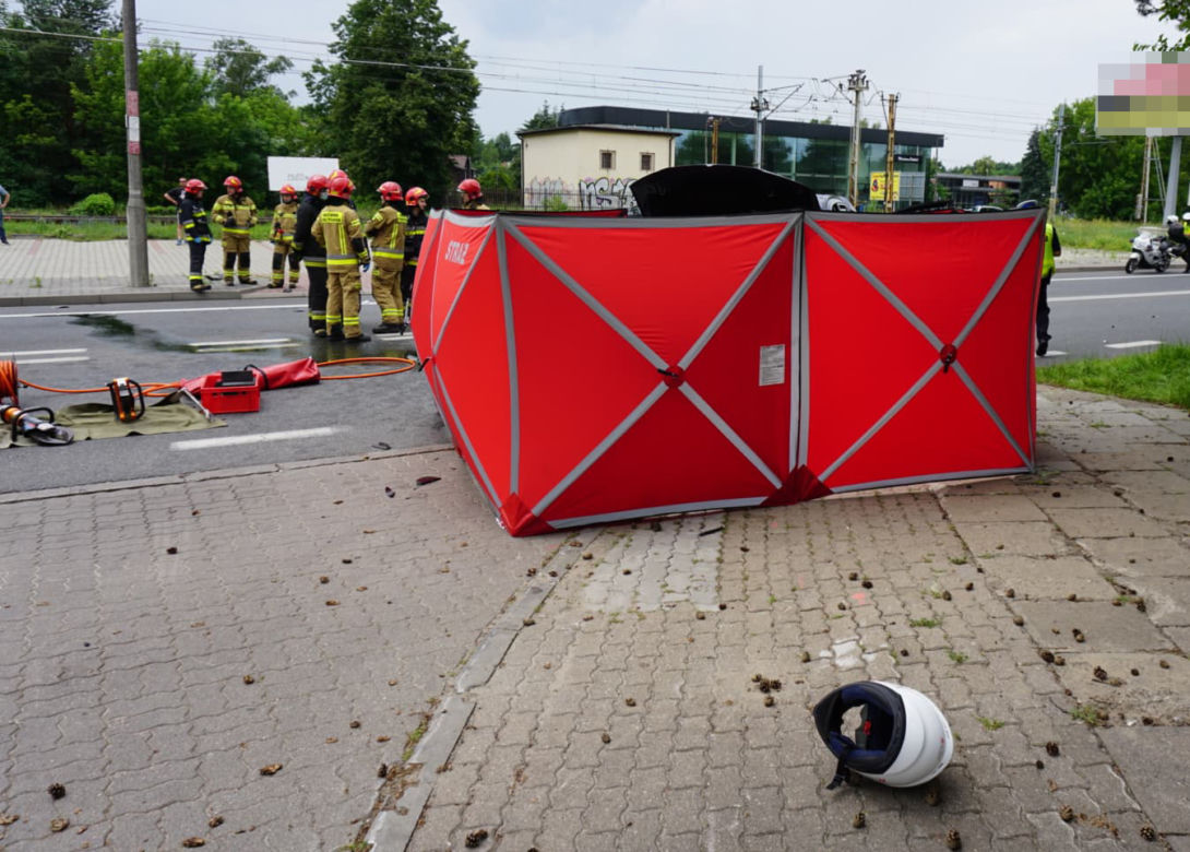 Śmiertelny wypadek z udziałem motocyklisty w Radości