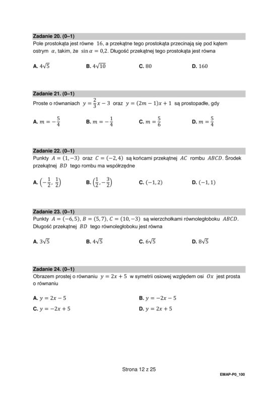 Matura 2022: matematyka, poprawka. Arkusz PDF