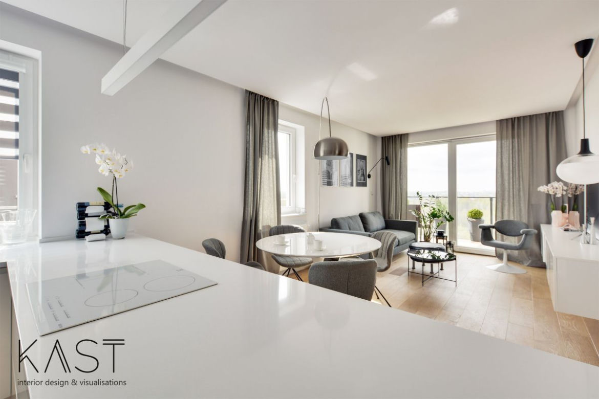 Nowoczesne wnętrze w szarościach