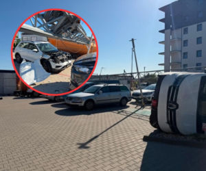 Mieszkańcy Kalisza usłyszeli przerażający huk! Wielki dźwig nagle runął