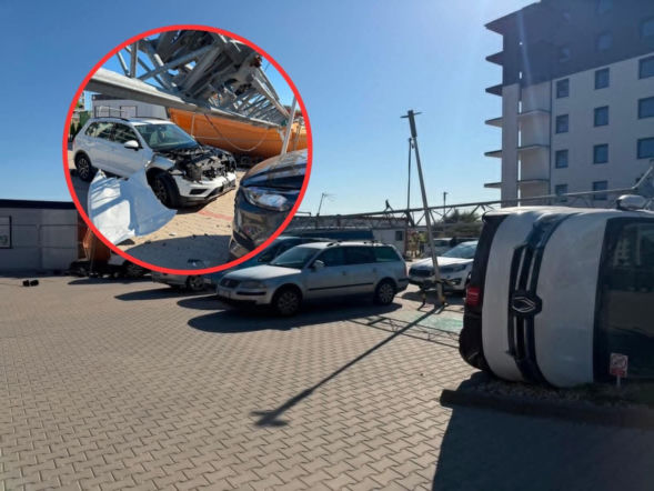 Mieszkańcy Kalisza usłyszeli przerażający huk! Wielki dźwig nagle runął