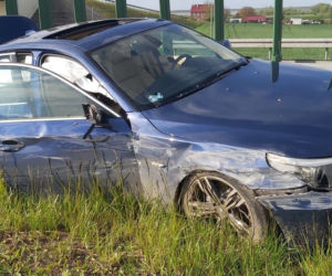 Skasował pożyczone BMW! Groźna kolizja pod Elblągiem!