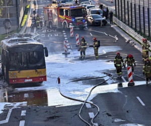 Pożar autobusu miejskiego Al. Stanów Zjednoczonych