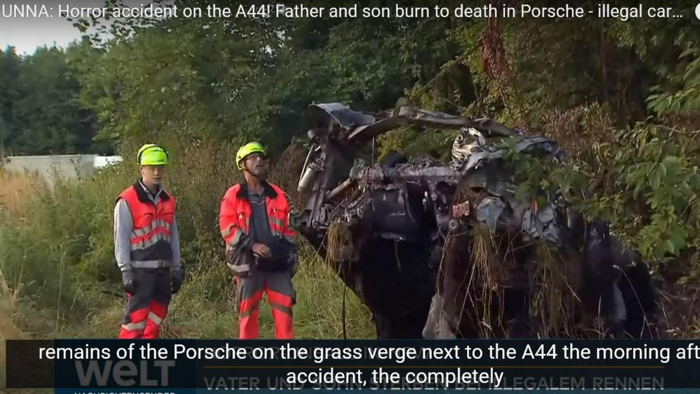 Ojciec i syn spłonęli żywcem w porsche