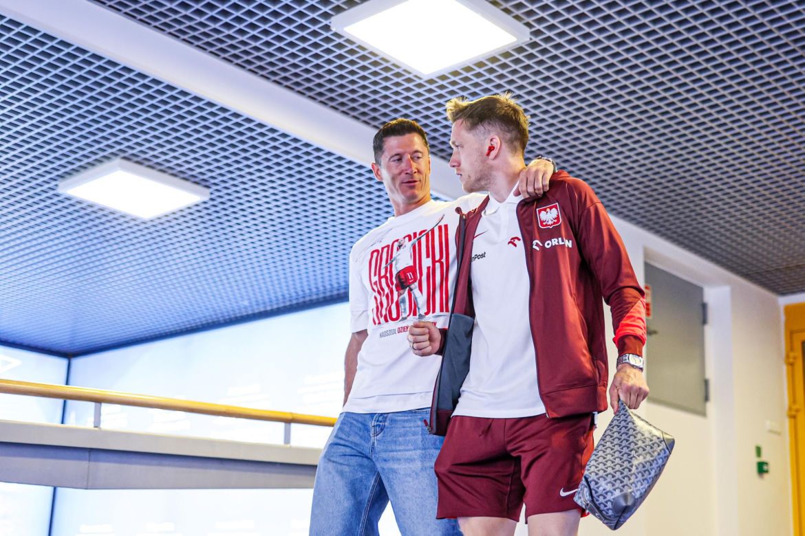 Robert Lewandowski na meczu Polska - Mołdawia