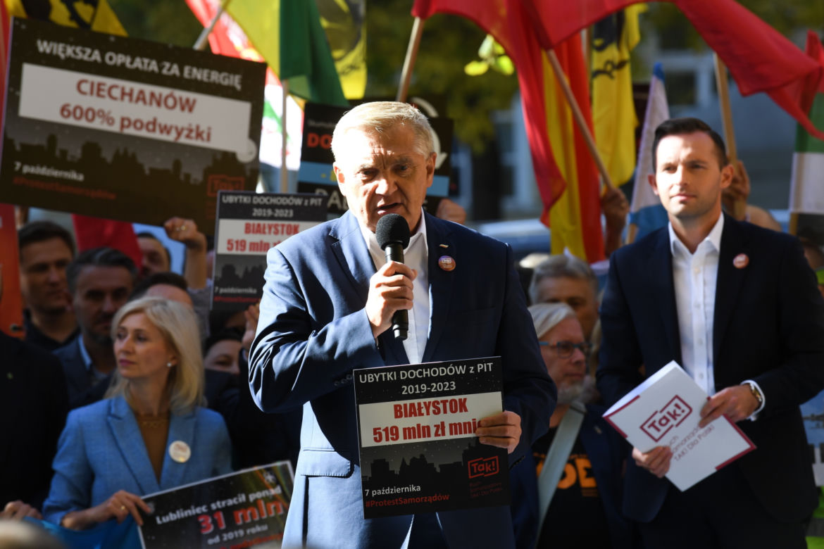 Protest samorządowców w Warszawie