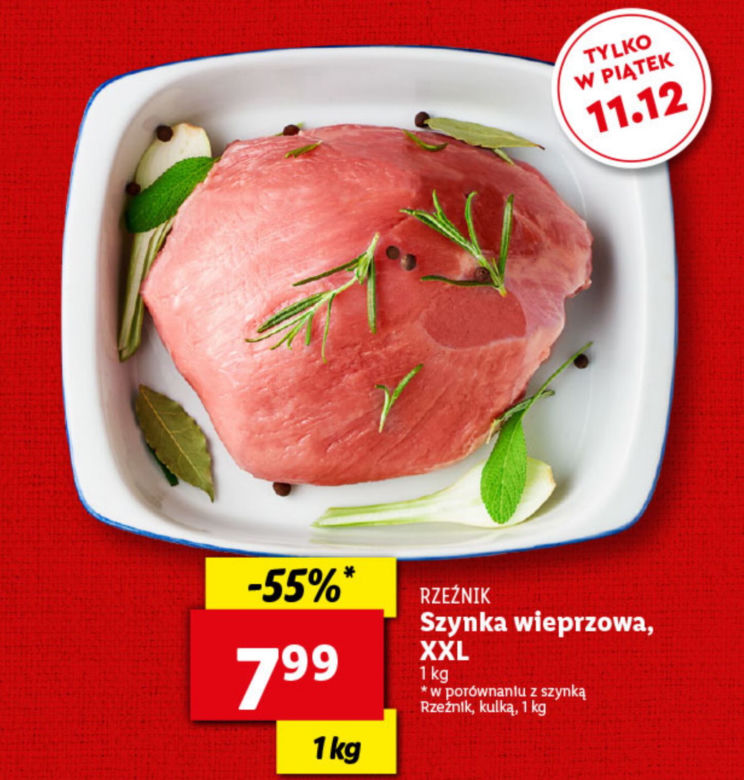  Szynka wieprzowa w cenie 8.99 zł/1 kg