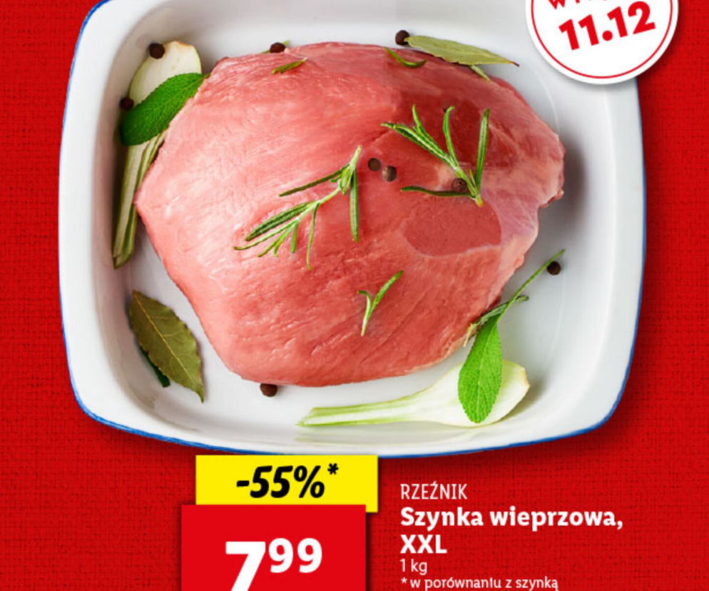  Szynka wieprzowa w cenie 8.99 zł/1 kg