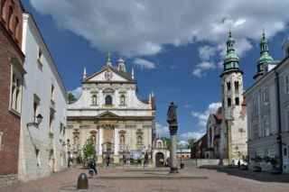 Plac św. Marii Magdaleny i pomnik Piotra Skargi w Krakowie