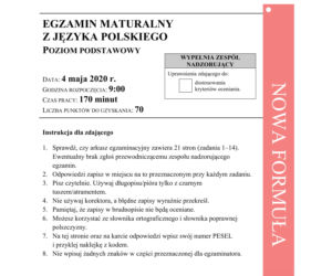 ARKUSZE CKE - Matura j.polski - poziom podstawowy 8.06.2020