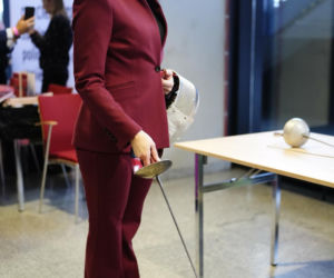 Marta Nawrocka w czerwieni