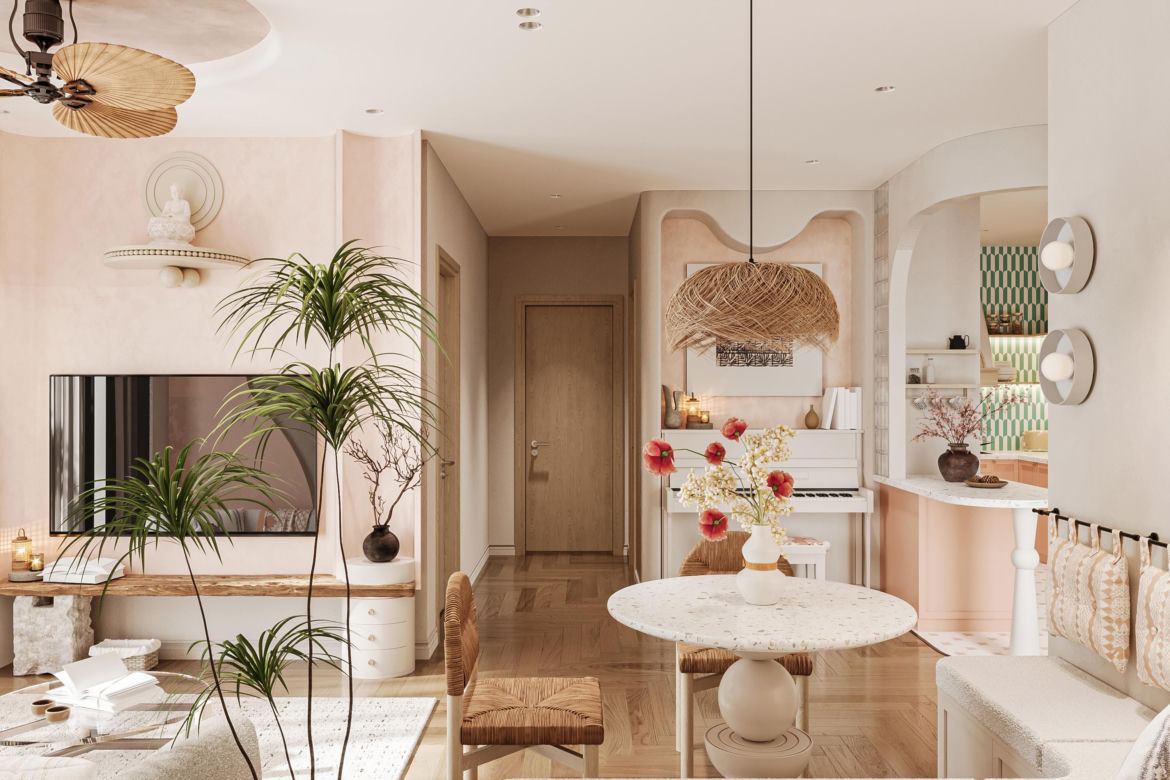 Salon w stylu boho