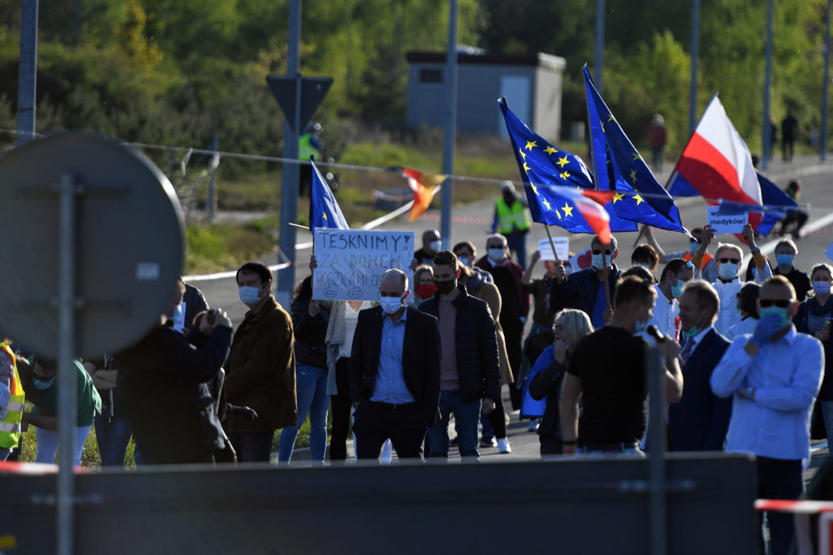Protest medyków na granicy polsko-niemieckiej w Lubieszynie