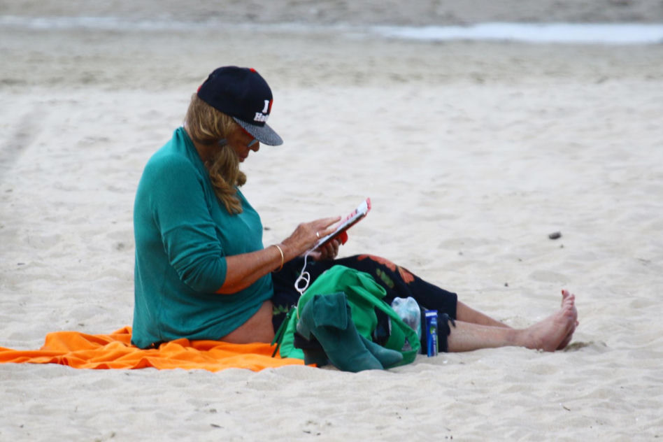 Agnieszka Fitkau-Perepeczko na plaży w Sopocie