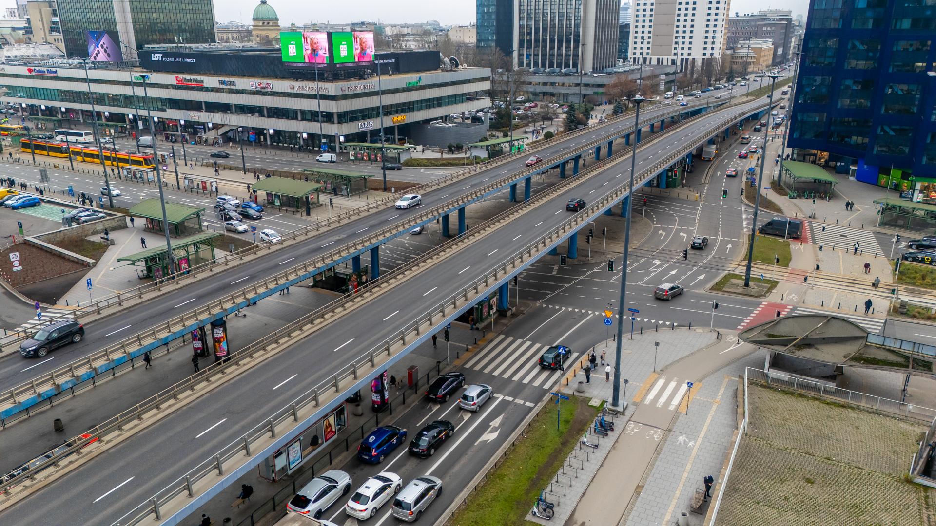 Nowe Centrum Warszawy zimą