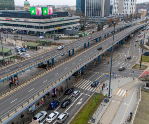 Nowe Centrum Warszawy zimą