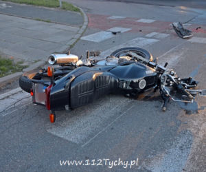 Wypadek motocyklisty w Tychach
