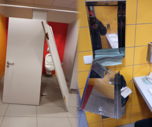  Nastolatkowie jak tsunami przeszli przez toaletę. Zniszczenia sięgają 15 tysięcy!