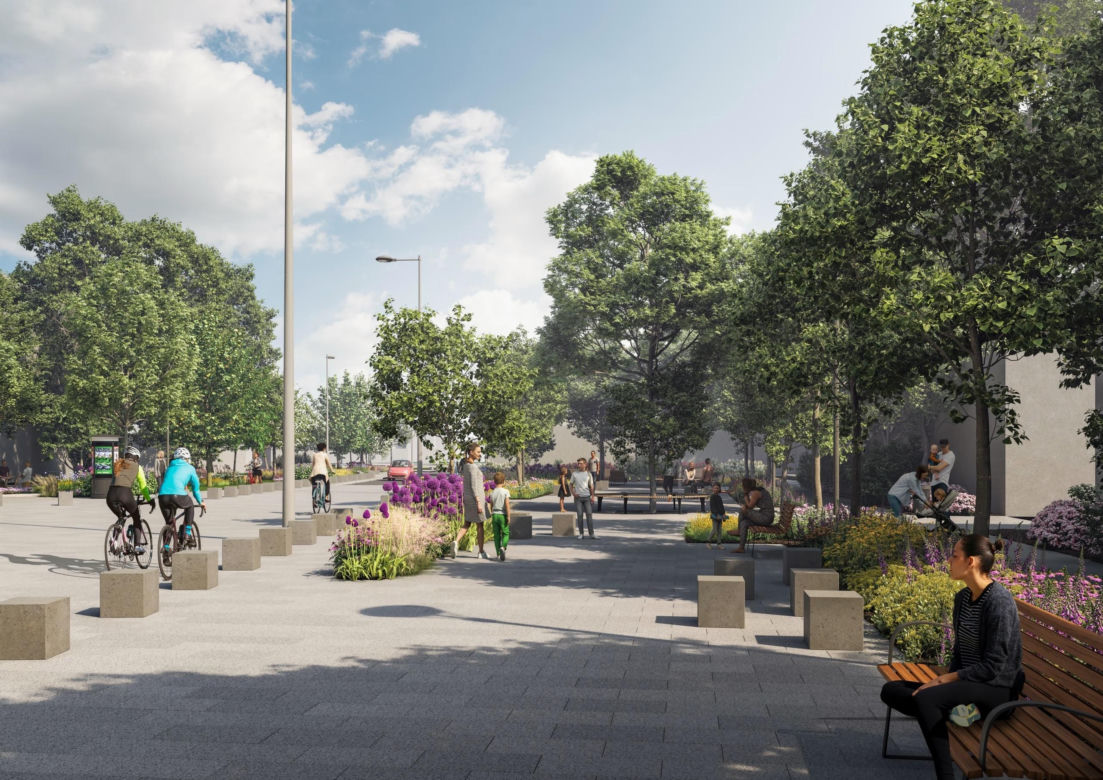 Nowy plac z zielenią na Pradze-Północ - projekt