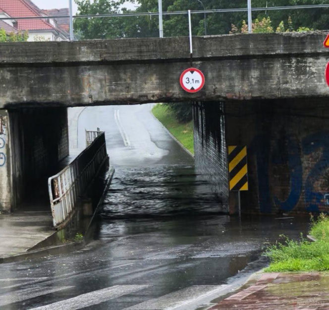 Pozalewane drogi i posesje w pow. raciborskim