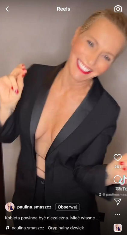 Paulina Smaszcz z piersiami na wierzchu wije się do kamery. Nie ubrała stanika! 
