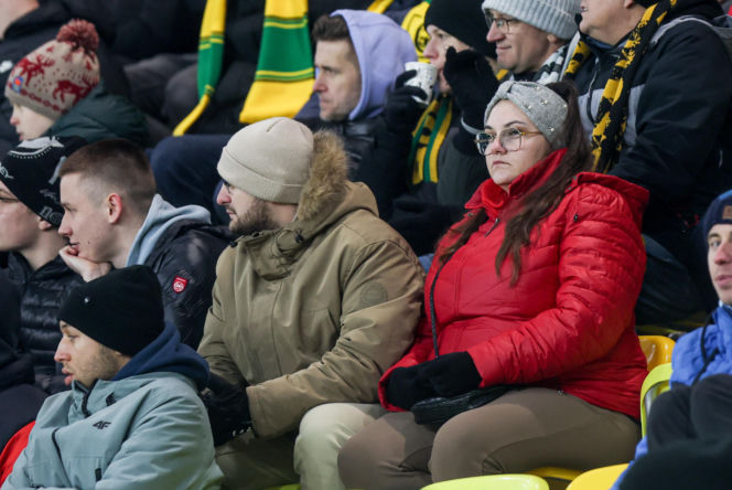 GKS Katowice - Widzew Łódź, zdjęcia kibiców z meczu 20. kolejki PKO BP Ekstraklasy