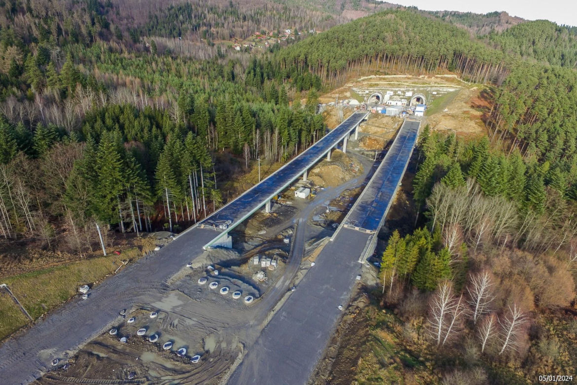 Budowa S1 - obejście Węgierskiej Górki w Beskidach