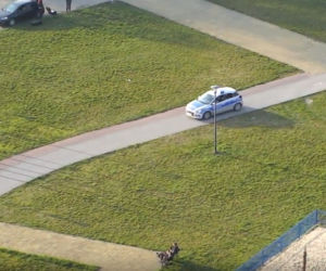 Tak wygląda Toruń okiem policyjnego drona. Patrol miał ważne komunikaty