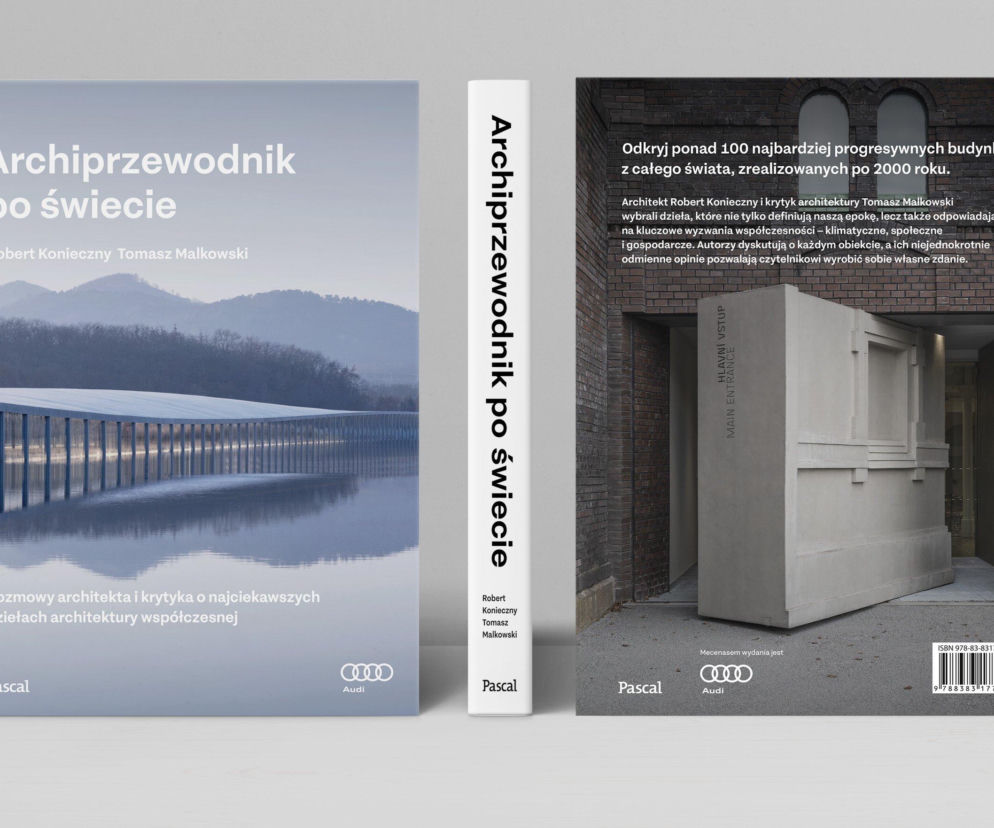 Okładka, grzbiet i tył książki Archiprzewodnik po świecie. O nowej publikacji Pascala pisze serwis Architektura.