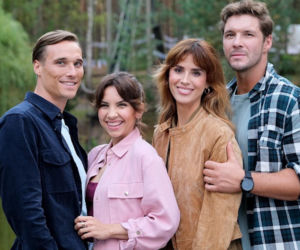 M jak miłość, odcinek 1904. Marcin (Mikołaj Roznerski), Olek (Maurycy Popiel), Kama (Michalina Sosna), Aneta (Ilona Janyst)