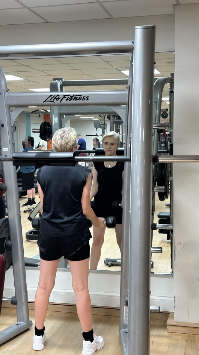 Joanna Scheuring-Wielgus na siłowni