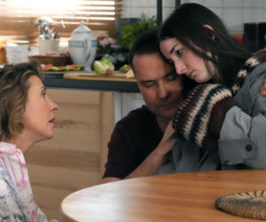 Barwy szczęścia odc. 3383. Beata (Anita Jancia) Luiza (Julia Zielińska), Damian (Michał Lesień-Głowacki)