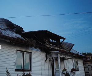 Pożar domu w Przeworsku na Podkarpaciu