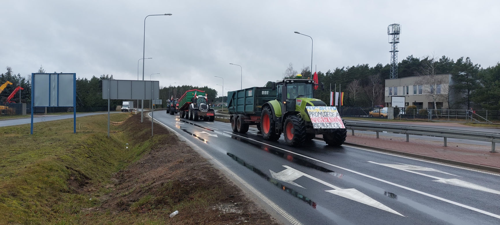 Tak wygląda protest rolników w okolicach Poznania!