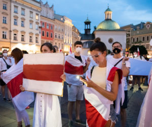 Marsz solidarności z Białorusinami w Krakowie
