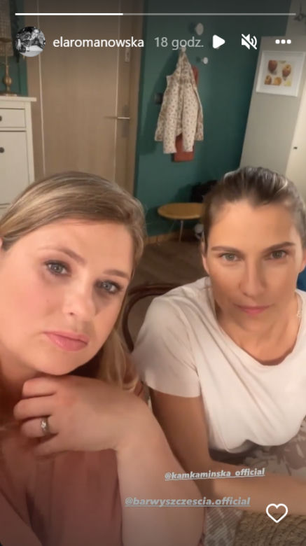 Barwy szczęścia. Elżbieta Romanowska (Aldona), Kamila Kamińska (Regina) na planie 