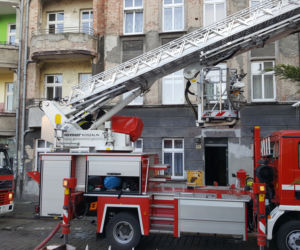 Pożar w kamienicy przy ulicy Kościuszki w Grudziądzu. Paliło się poddasze budynku