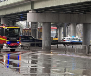 Akcja pirotechników rondo Starzyńskiego