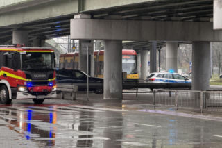 Akcja pirotechników rondo Starzyńskiego