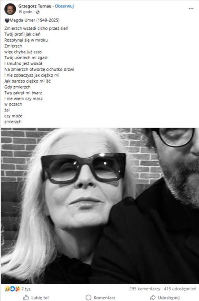 Magda Umer żegnana przez świat artystyczny