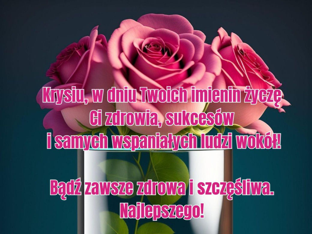 Kartka z życzeniami dla Krystyny na imieniny