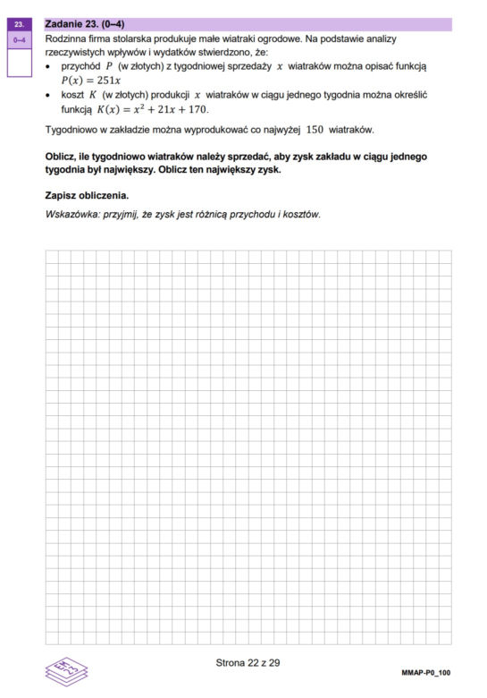 Matura próbna 2023 - Matematyka., arkusze zadań