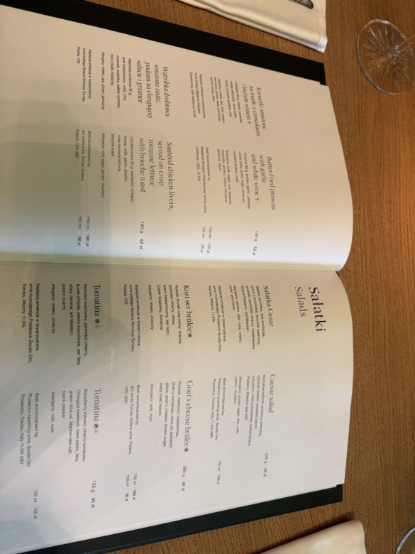 Ceny w restauracji w Hotelu Gołębiewski Pobierowo