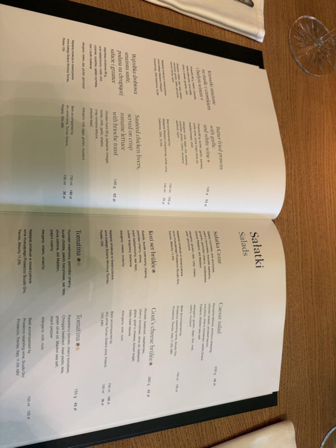 Ceny w restauracji w Hotelu Gołębiewski Pobierowo