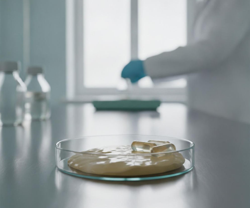 Kapsułki leżące na szalce Petriego w laboratorium. O leczeniu bezsenności bakteriami przeczytasz na Poradnik Zdrowie.
