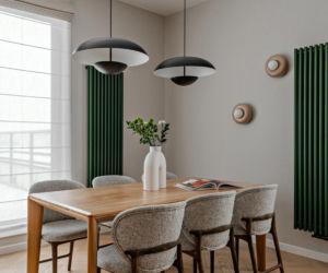 Mieszkanie w kolorach szałwiowej zieleni i ciepłej terakoty