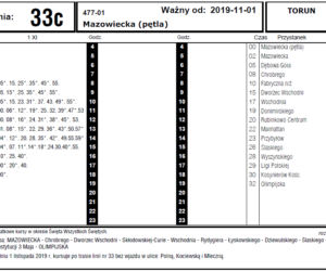 Komunikacja miejska na Wszystkich Świętych w Toruniu - rozkłady jazdy