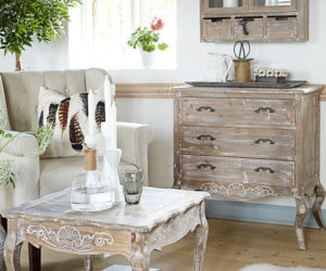 Salon w stylu shabby chic