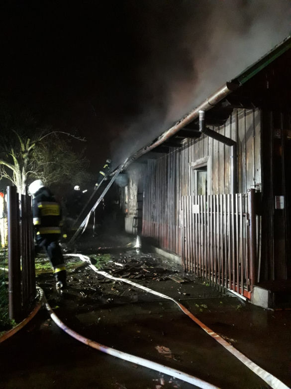 Pożar domu przy ul. Grunwaldzkiej w Tarnowie