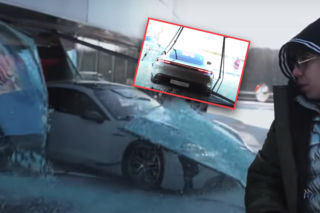Wsiadł do luksusowego Porsche i wyjechał nim przez szybę w salonie! - WIDEO